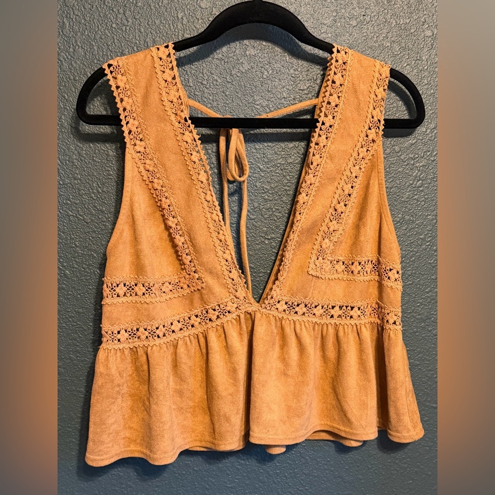 Boho Tan Suede Tank | ILLA ILLA | Large